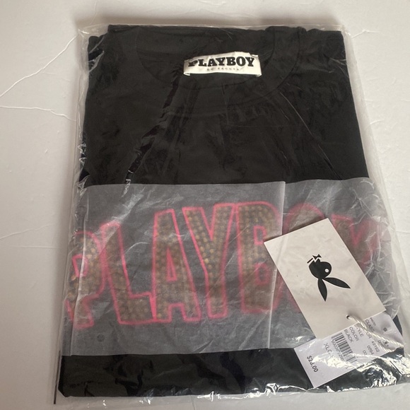 Playboy PacSun Black Rhinestone Logo Slots Shortsleeve Graphic Tee, X-LARGE, NWT - Picture 4 of 7